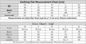 Detailed size chart in cm for sexy satin jumpsuit dress with fringe including bust and waist