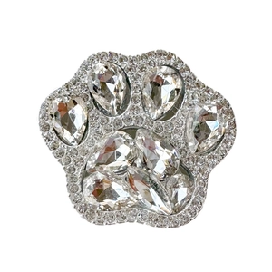 Luxury rhinestone cat paw collapsible phone socket holder with brilliant crystal inlay