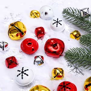 Metal Christmas Jingle Bells Snowflake Star Hollow Lacquered Bells For DIY Craft Gift Decoration Multiple Colors