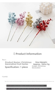 Detail von 18cm Weihnachts-Glitzerbeeren in Gold und Silber für festliche DIY-Deko