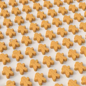 Detailed pattern of gingerbread man shaped bath bombs arranged in a rhythmic array