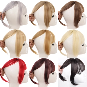 Nine-grid display of 3D French hair bangs in various colors showing clips and textures