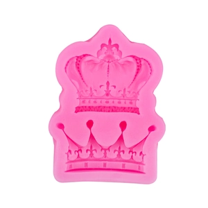Pink silicone crown mold for chocolate fondant baking and handmade resin crafts