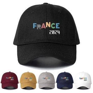 France 2024 Baseball Cap Cotton Curved Brim Breathable Outdoor Sun Hat Fashion Unisex Casual