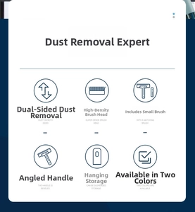 Screen window brush cleaning tool product feature display card detail graphic item description
