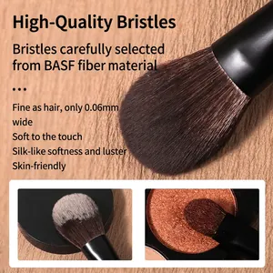 8-piece mini portable makeup brush set with ultra-soft 0.06mm BASF fiber bristles