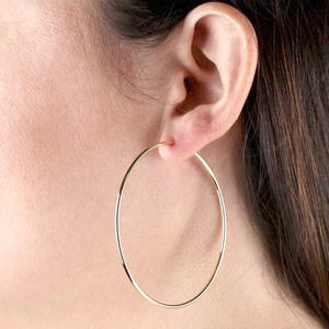 Minimalist large golden hoop earrings for women with s925 silver needle for stylish look