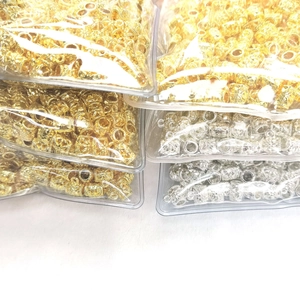 Bulk packs of 18K gold and silver hollow spacer beads for DIY jewelry making