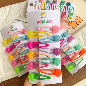 Colorful jelly candy color star flower hair clips for girls set on display card