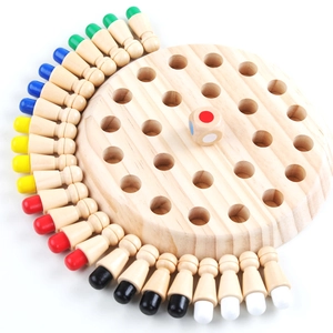 Montessori Wooden Color Memory Match Chess Board Game Educational Brain Training Toy For Kids Logic Thinking Concentration