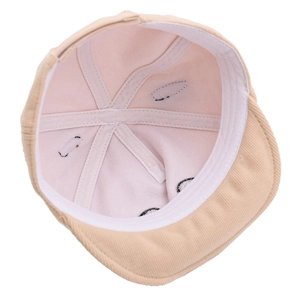 Casquette en velours côtelé pour bébé avec broderie animale et bandeau anti-sueur