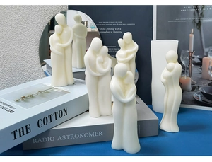 Detail of DIY human body candle mold and abstract soy wax figurative statues