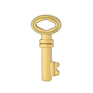 Polished gold stainless steel hollow key pendant for DIY necklaces and bracelets
