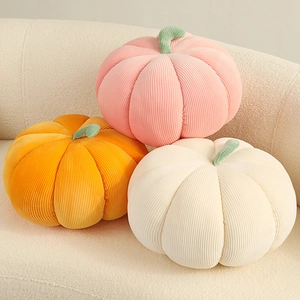 Pumpkin Plush Pillow Soft Corduroy Decorative Cushion For Sofa Bed Living Room Nordic Style Halloween Gift