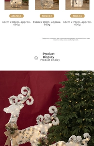 Detailansicht der leuchtenden weißen Plüsch-Rentier-Weihnachtsdeko mit warmen LEDs