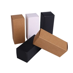Custom rectangle paper gift boxes in kraft, black and white for perfume and lipstick