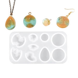 Moule en silicone paysage insulaire avec effet de vagues pour pendentifs en résine