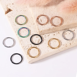 316L stainless steel hinged segment rings in various metallic plating colors