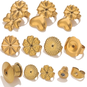 Stainless Steel Earring Backs Secure Butterfly Heart Flower Shape Earnuts Stoppers For DIY Jewelry Making Findings