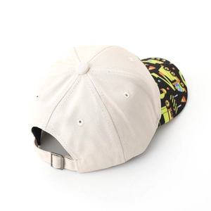Kids breathable baseball cap with excavator print and adjustable back strap