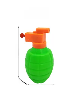 Detailed dimensions of grenade-shaped colorful water gun toy for summer beach play