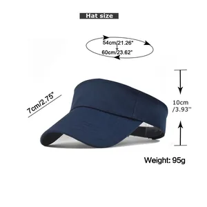 Detail Größentabelle für marineblauen Sonnenhut mit 54-60cm Kopfumfang für Damen
