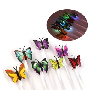 Colorful LED fiber optic butterfly hair clips with glowing braids for party celebrations