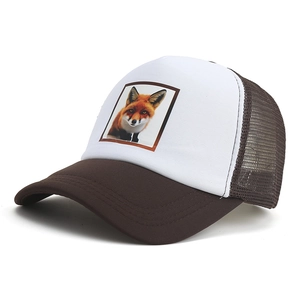 Casquette Trucker en Maille Imprimé Renard Vintage Respirante Réglable Snapback Casquette de Baseball pour Protection Solaire Extérieure Unisexe