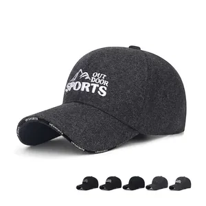Winter Warm Baseball Cap Wool Like Outdoor Sports Windproof Sun Hat Adjustable Metal Buckle For Men Women