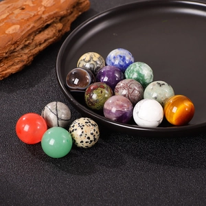 Variety of 20mm natural crystal and agate spherical stones for DIY jewelry and decor