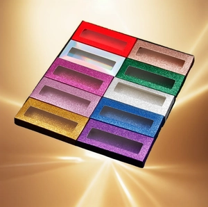 False Eyelash Packaging Box Empty Glitter Storage Case With Transparent Window And Inner Tray Rectangular Makeup Container
