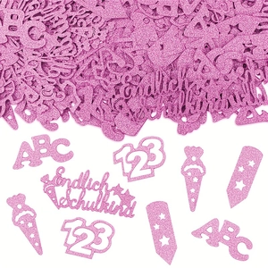 Glitter Paper Confetti Set ABC 123 Pencil School Cone Endlich Schulkind Back To School First Day Party Decoration Kids