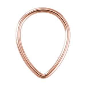 Rose gold teardrop 316L stainless steel hinged segment ring for nose and cartilage
