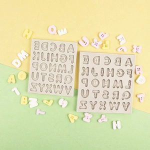 Stampi in silicone a forma di lettere per decorazioni di torte in colori macaron