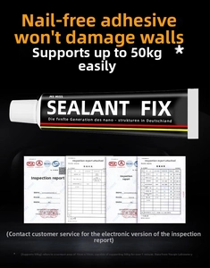 Tube de colle forte noire pour fixation murale sans perçage de porte-serpillières