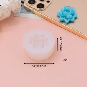 Lotus flower silicone mold for DIY candles and cakes, 4.5cm diameter with size markings