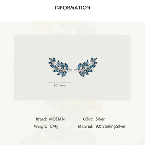 S925 sterling silver leaf earrings with vintage turquoise accents in branch design