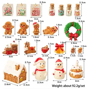 Size guide for miniature Christmas dollhouse decorations featuring festive figurines and icons