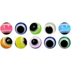 Colorful resin evil eye beads set for DIY jewelry making in ten vibrant striped colors