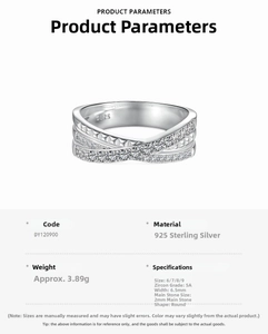Detail eines S925 Silberrings mit 5A Zirkonia-Inlay und mehrlagigem Cross-Design