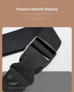 Close-up of durable black nylon strap with high-quality plastic adjustable buckle