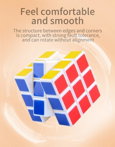Detail of 5.7cm 3x3 speed cube showing flexible structure and smooth rotation movement