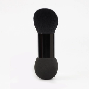 Dual Ended Makeup Brush Foundation Powder Blush Tool Synthetic Fiber Bristles Professional Beauty Sponge Portable Black