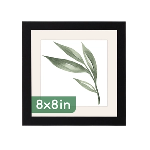 Modern Minimalist Square Photo Frame MDF Wood Grain For Tabletop And Wall Hanging With Botanical Green Leaf Art Print