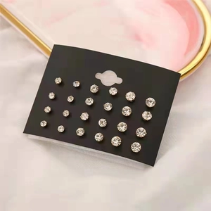 Stud Earrings With Faux Artificial Pearl Rhinestone Alloy Base Steel Earring Post Round Geometric Elegant Jewelry For Women