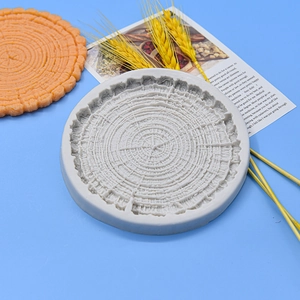 Moule en silicone souche d'arbre avec texture d'anneaux annuels pour pâtisserie décor