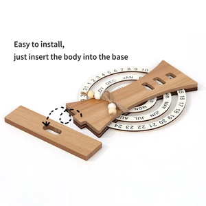 Simple installation guide for the wooden perpetual calendar with base and ring