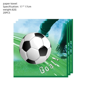 Soccer themed 17cm napkins with Goal print for sports birthday party tableware