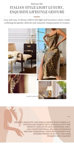 Détail d'une robe en satin léopard avec texture de soie luxueuse et fines bretelles
