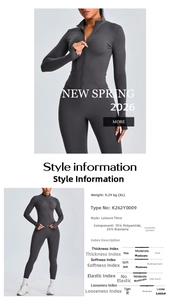 Détails de l'ensemble de sport Y2K gris foncé avec veste et legging et guide de taille